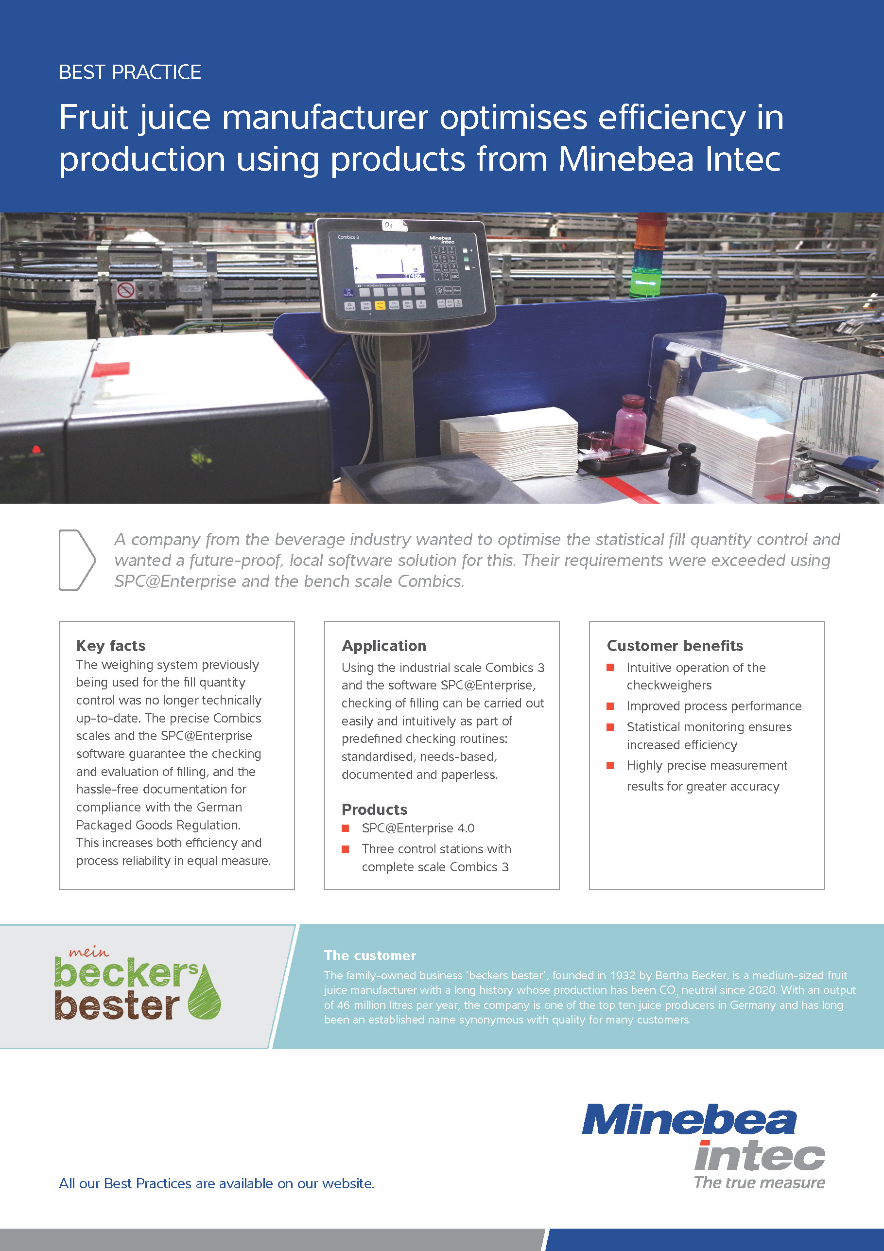 Proizvođač voćnih sokova optimizirao je proizvodnju korištenjem proizvoda tvrtke Minebea Intec - Sartorius Croatia 