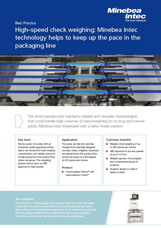 Kontrolno vaganje pri velikim brzinama: Minebea Intec tehnologija na liniji pakiranja - Sartorius Croatia 