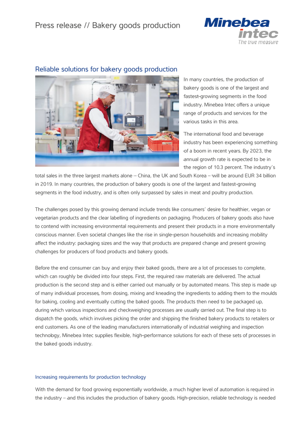 Zanesljive rešitve za proizvodnjo pekovskih izdelkov - Sartorius Croatia 