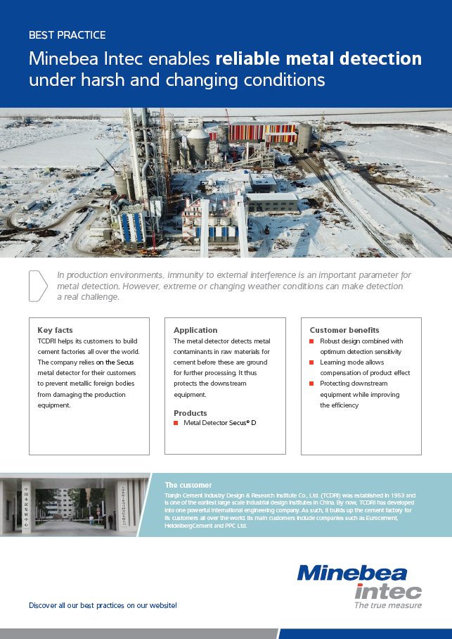 Minebea Intec omogućuje pouzdanu detekciju metala u teškim i promjenjivim uvjetima - Sartorius Croatia 