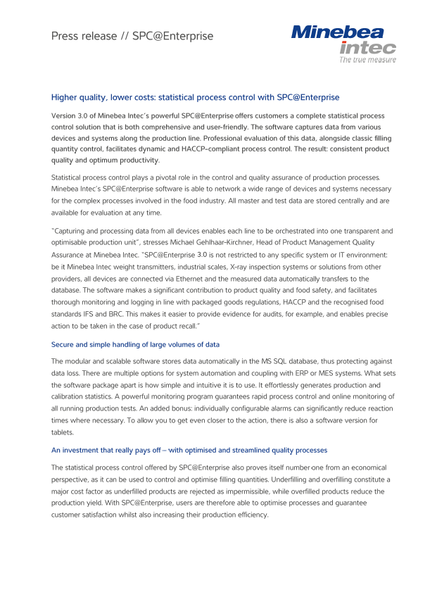 Statistični nadzor procesov s programsko opremo SPC@Enterprise - Sartorius Croatia 